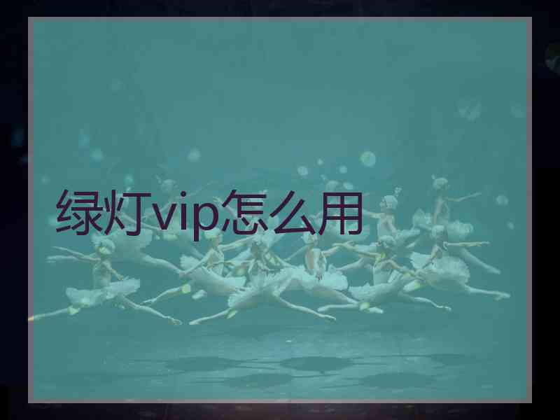 绿灯vip怎么用