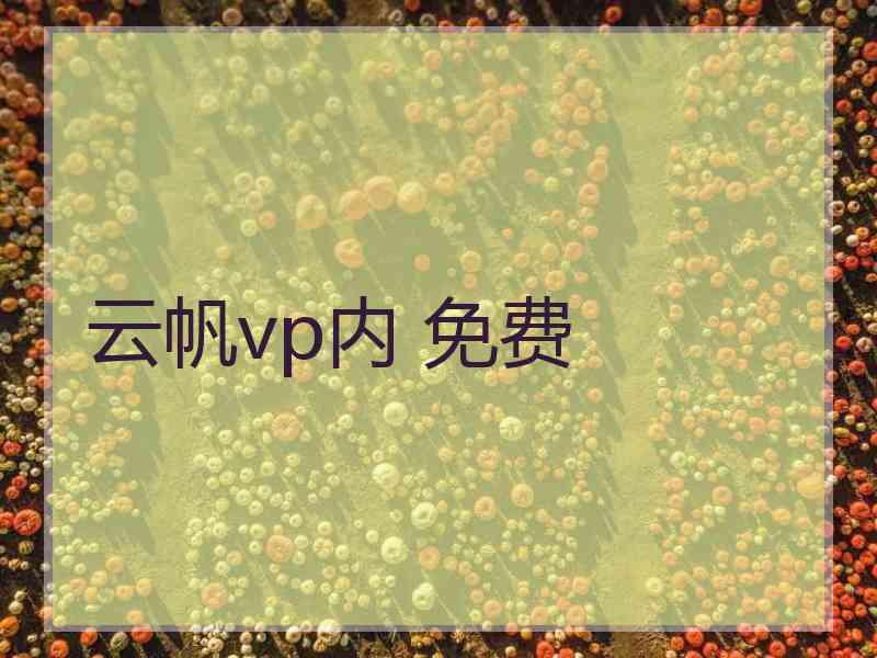 云帆vp内 免费