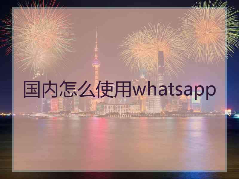 国内怎么使用whatsapp